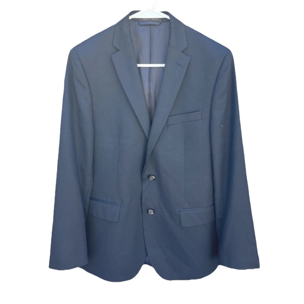 Lauren Ralph Mens Blazer Coat Navy 18R 2-Button Suit Jacket Business note